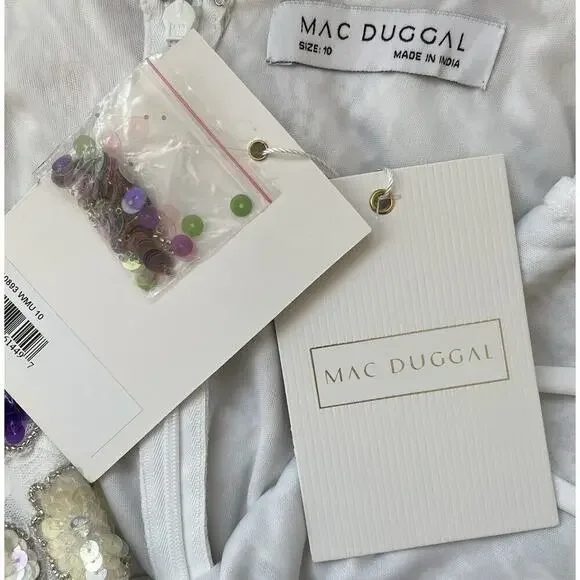 Mac Duggal Floral Embellished High Slit Sleeveless Gown 10893‎ Size 10 Dress NWT - Picture 8 of 8